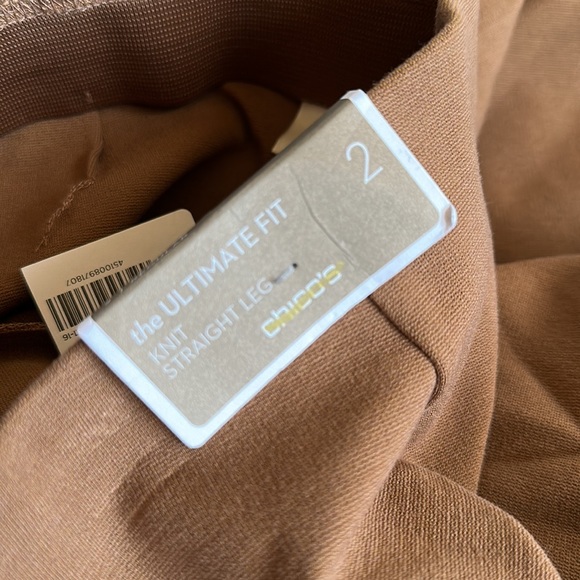 Chico’s Juliet Ankle Pant Ultimate Fit Brevity Brown Tan Ponte Knit Pants 2 NWT - Picture 14 of 16